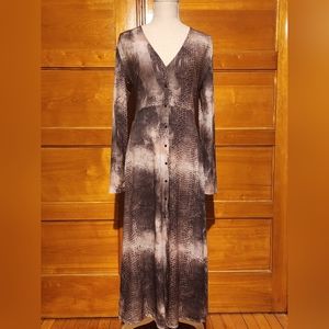 Zara snake print long sleeved maxi dress